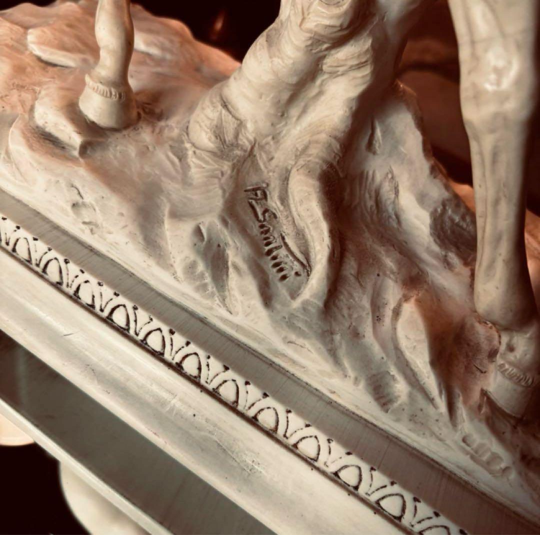 湯布院アンティーク イタリア ビンテージ サンティーニ 2頭馬 大置物 石膏調