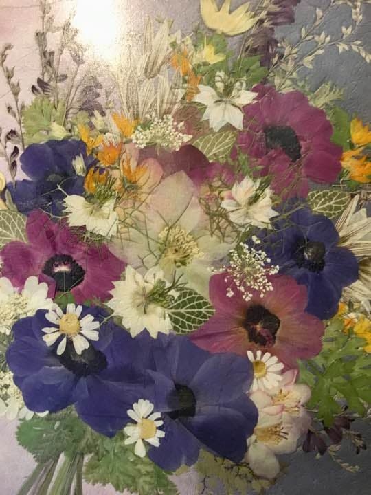 押し花額  『花束』 （ハンドメイド）