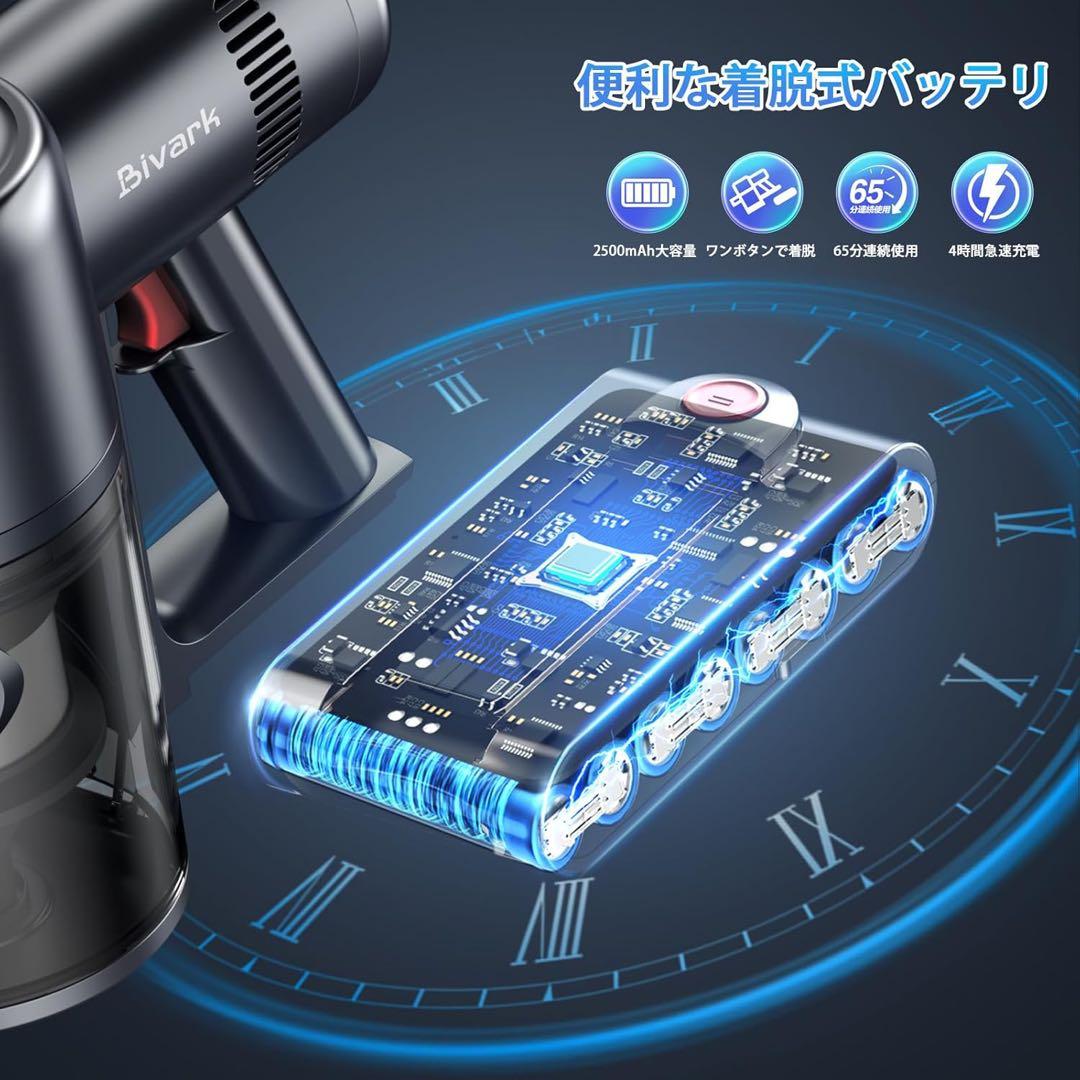 【新品未使用】コードレス掃除機 LEDライト付＆50KPa 強力吸引＆自立式