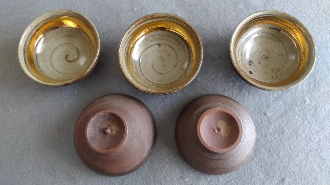 越前焼名工　桝田屋光生　ぐい飲み金盃五客セット