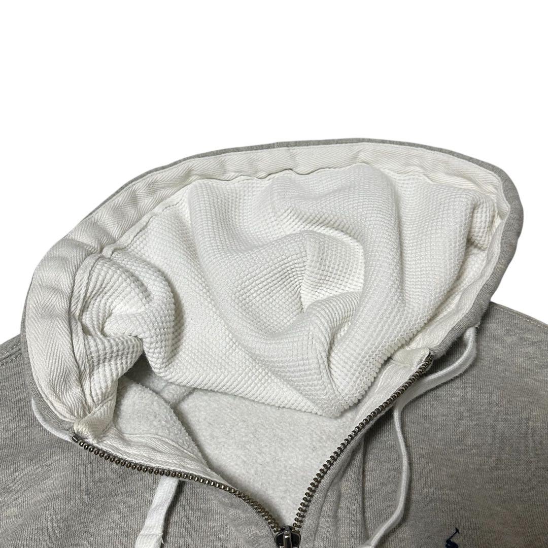 POLO ポロ ラルフローレン ジップパーカー フード裏サーマル グレー