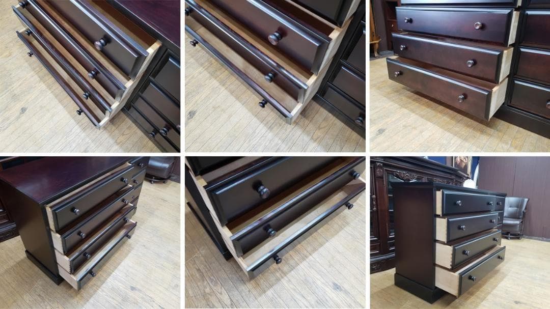 E21　美品！民芸家具　樺無垢材使用　二列四段八杯　整理箪笥　サイドボード