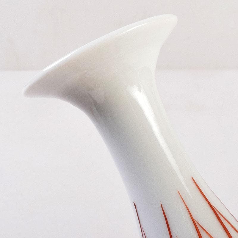 九谷焼　松本佐吉作　色絵松竹梅文　花瓶　共箱　Z　8576