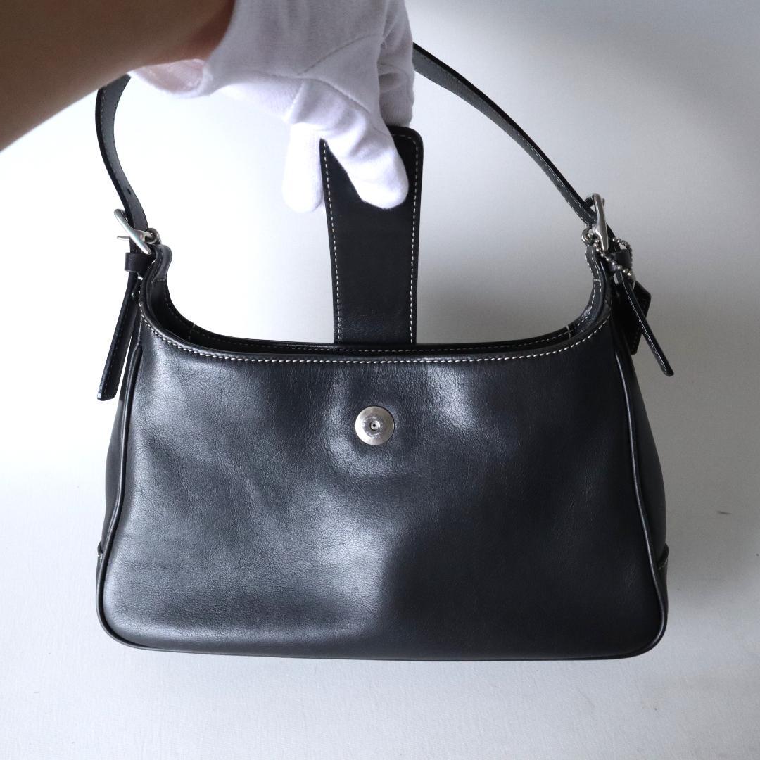 【極美品】COACH オールドコーチ ワンショルダーバッグ グラブタンレザー 黒