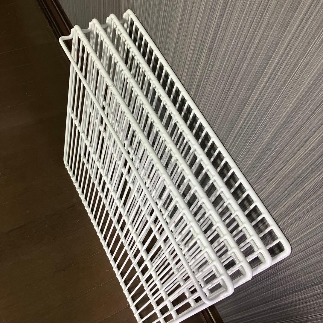 ホシザキ 冷蔵庫用ホワイト金属棚4枚金具付　中古