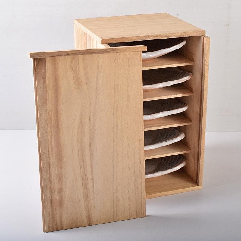 和食器　萩焼　吉田仙萩作　銘々皿　五客　共箱　C　R8215B