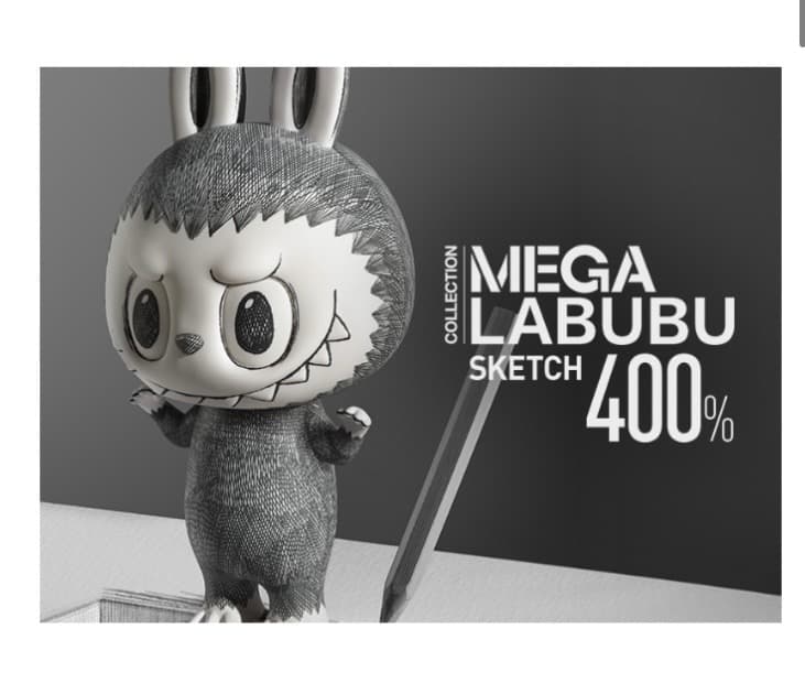 POPMART　MEGA LABUBU 400% Sketch　LABUBU