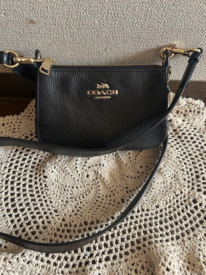 【美品】COACH コーチ★小さめ★ロゴマーク★ショルダーバッグ★黒