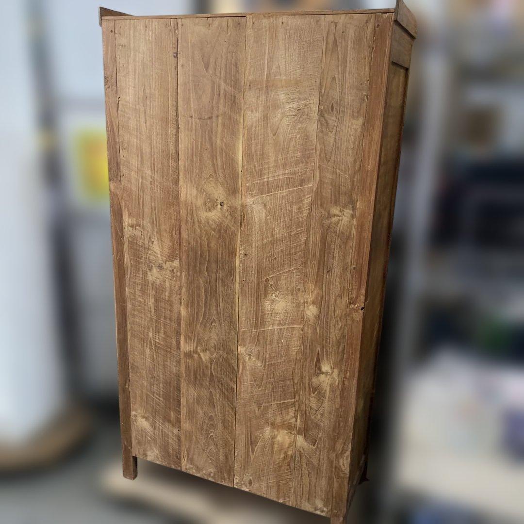 【@002】木製キャビネット ガラス扉 引き出し付き