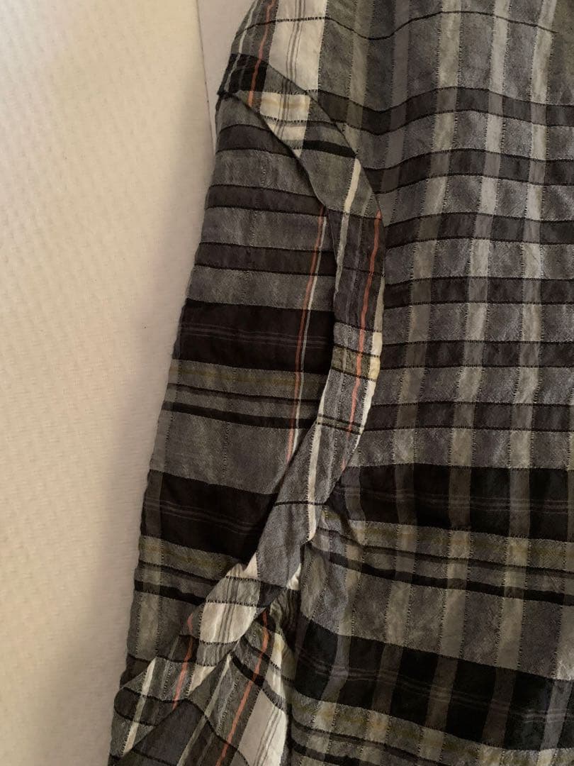 慈雨　チェック柄 サルエルパンツ ブラック グレー