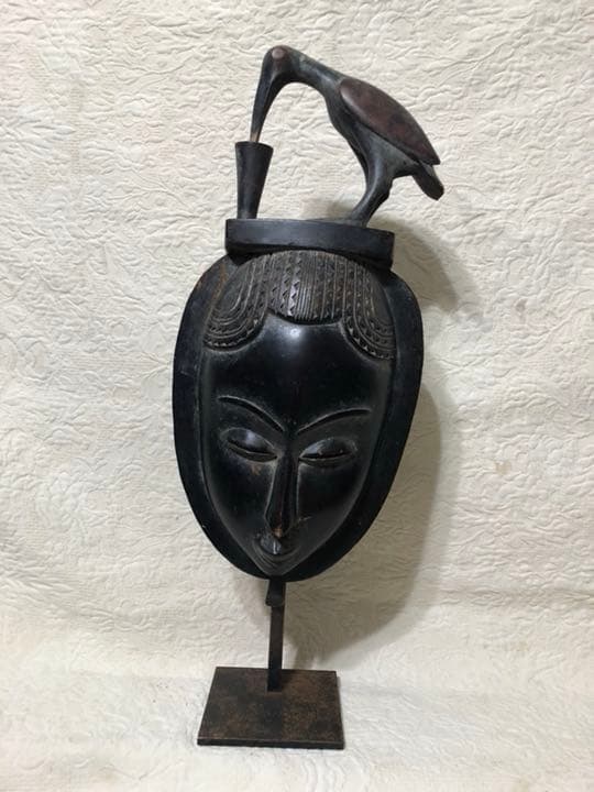 アフリカ コートジボアール バウレ族木彫仮面値引きしました