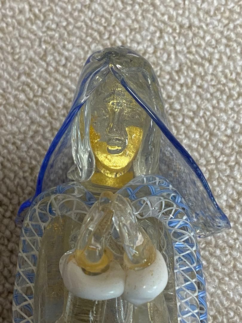 ♦️珍物レア物ムラーノ島 ムラーノグラス マリア像人形 イタリアベネチア骨董品