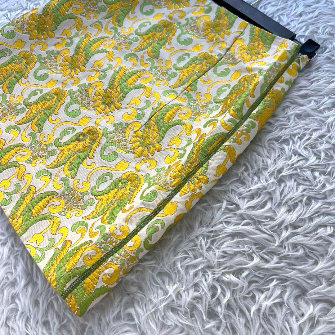 プラダ PRADA レディース 総柄刺繍 膝丈 シルク混 スカート