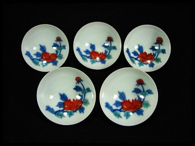 人間国宝 今泉 今右衛門 13代 錦牡丹絵 酒器 徳利 盃 未使用品 c481