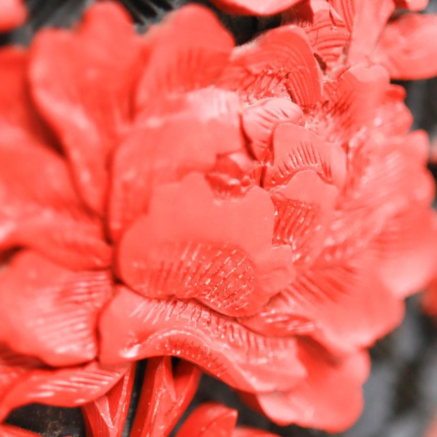 紫禁城 中国堆朱 七宝花瓶 25cm