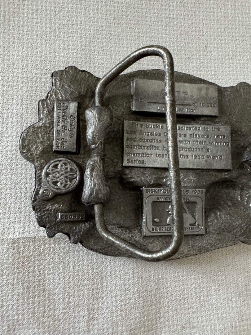ドジャース　1988年 ワールドチャンピオン　シリアルナンバー入　ベルトバックル