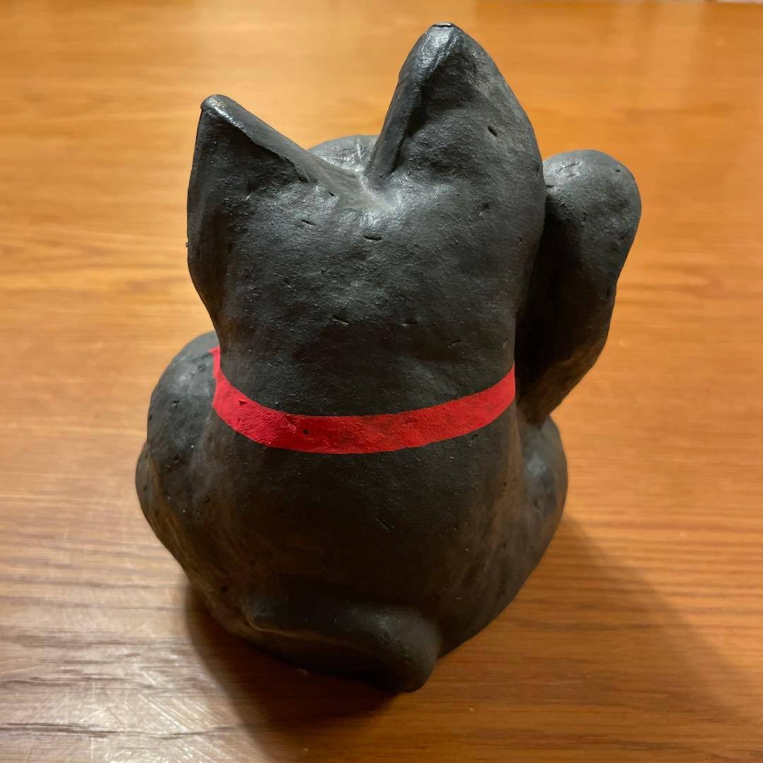 黒い招き猫 達磨　だるま　張子