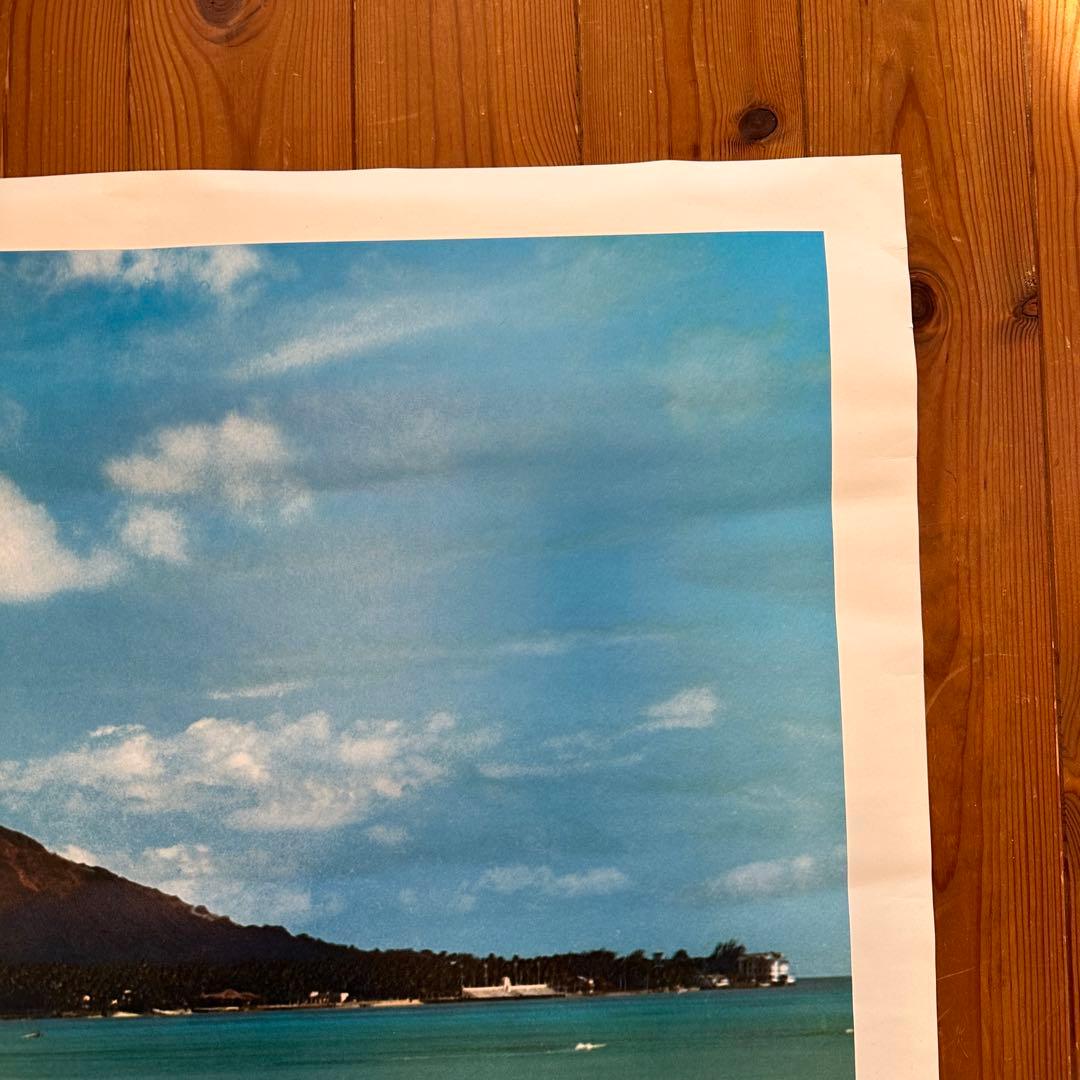 未使用品70sオリジナルhawaii ハワイ観光局プロモーションポスターワイキキ