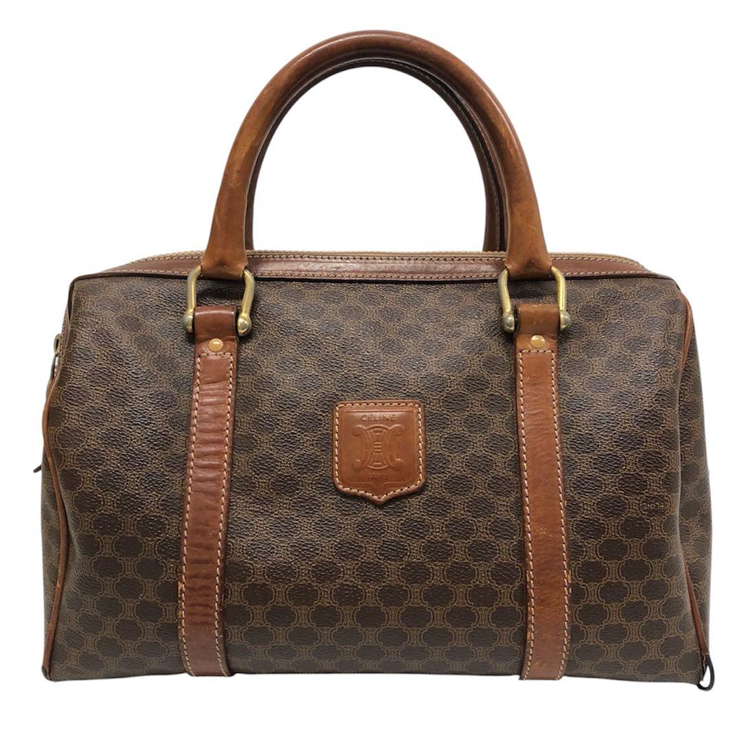 CELINE マカダム ハンドバッグブラウン