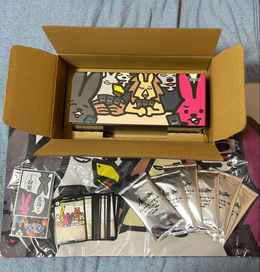 アニマルカードゲーム 完全未開封シュリンク デッキ、プレイマット、トークンコンプ