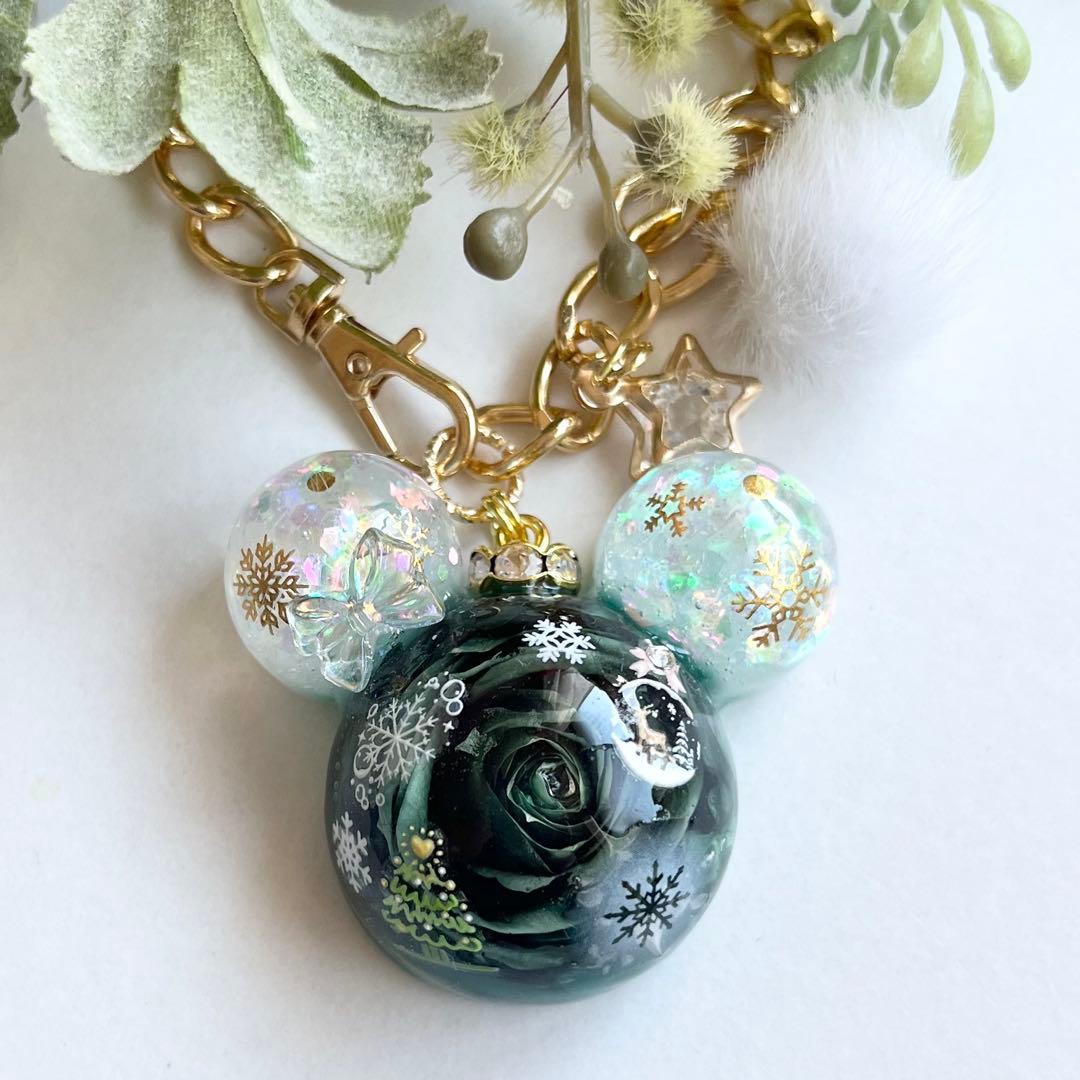 【K☆様】No.591 レジンチャーム☆薔薇♡Xmasくまちゃん