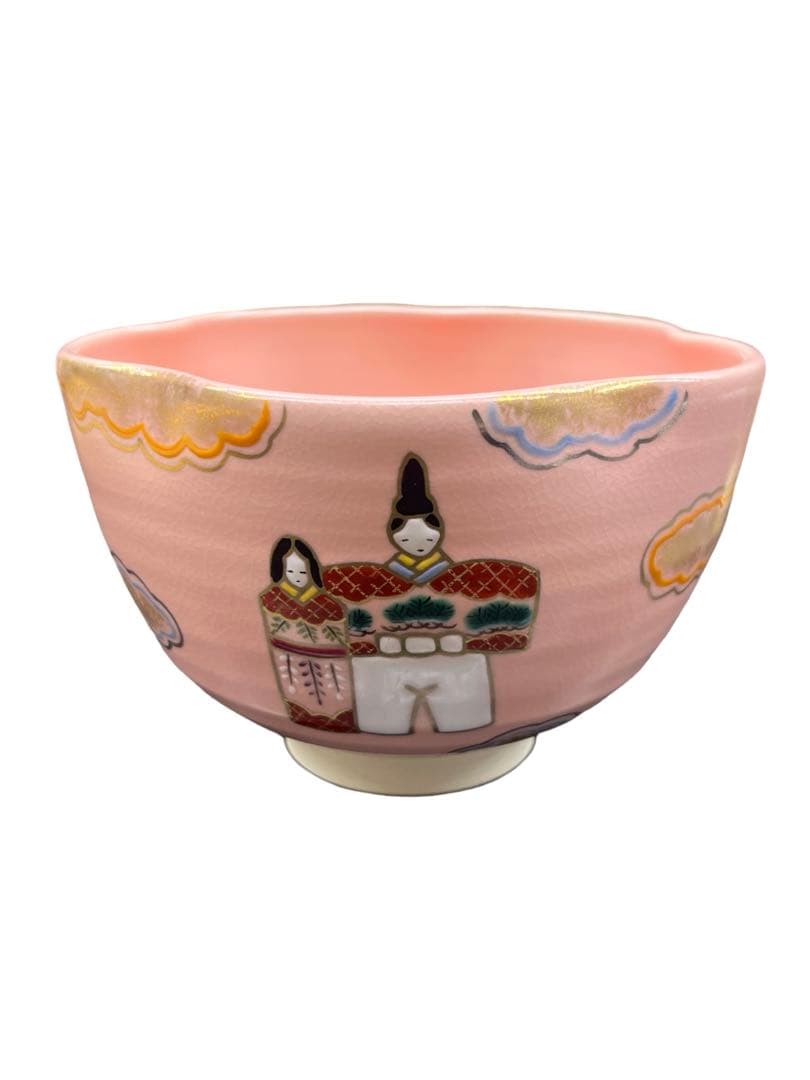 茶碗　色絵　立ち雛　抹茶茶碗　茶道具