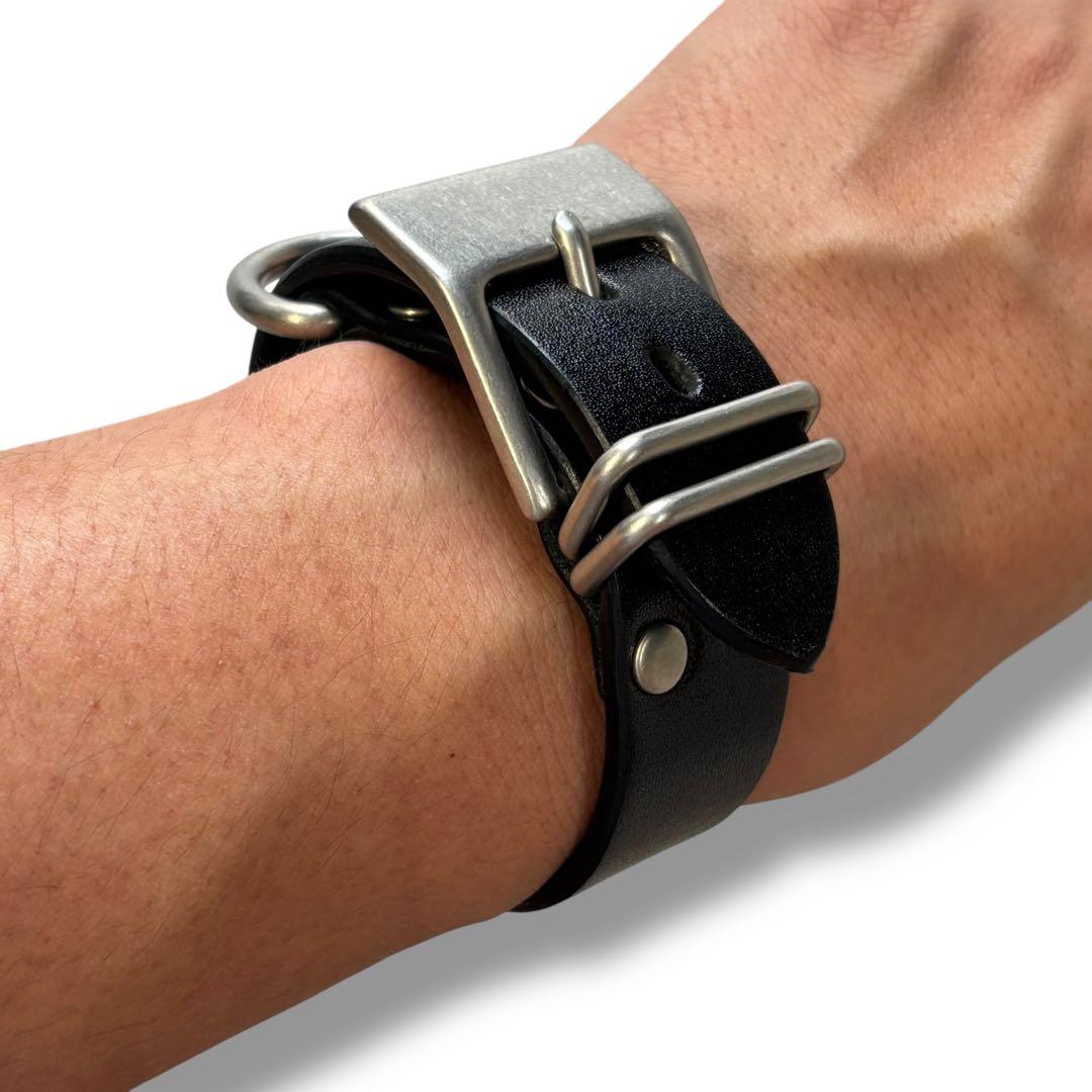 【UNDERCOVER】真鍮 ダブルバックル LEATHER CUFF F