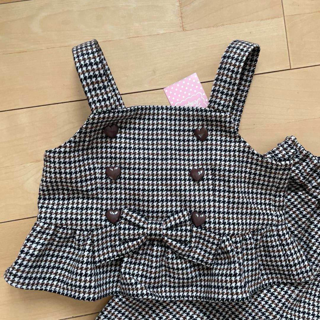 新品タグ付き　シャーリーテンプル　チェック柄フリルセットアップ 150cm