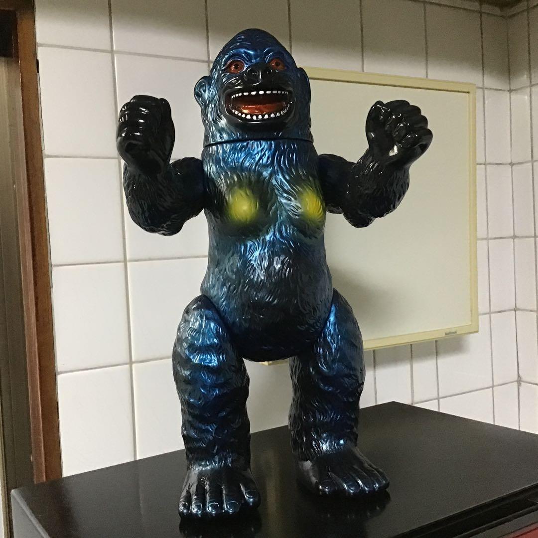 マルサン　ジャイアントゴリラ　黒成形色　青 約30cm 可動式　プロフ必読