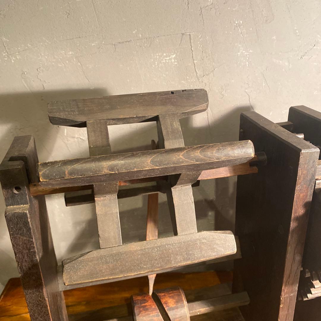 時代物 木製 手動糸巻き機 骨董品 古道具 動作品 アンティーク 古民家
