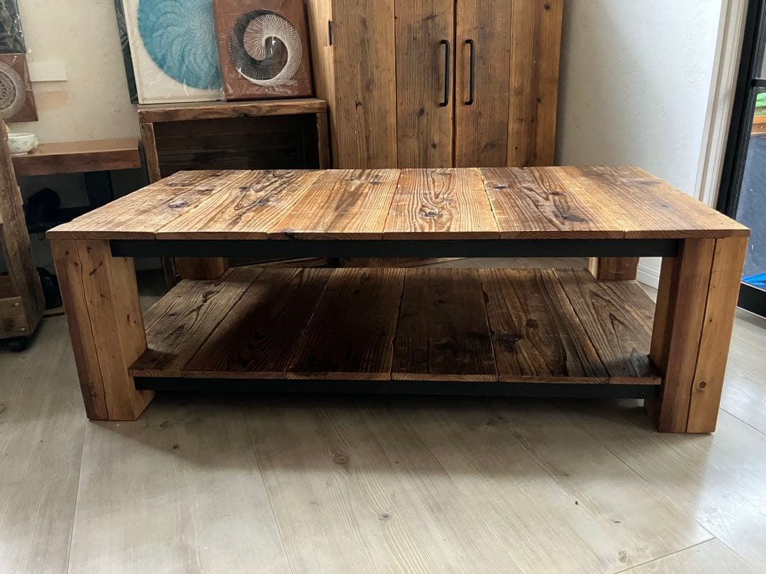 足場板　古材　ローテーブル　コーヒーテーブル　ハンドメイド