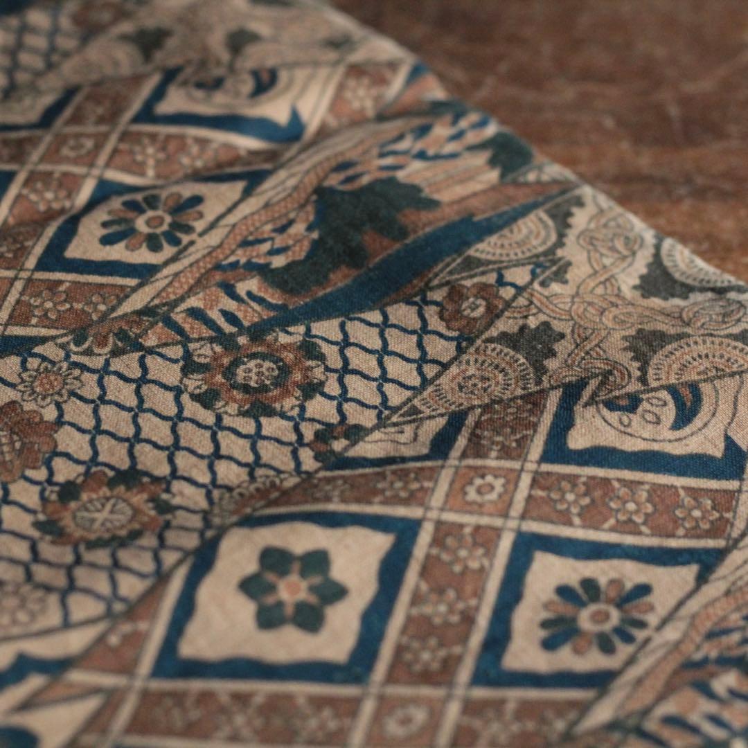 和更紗 大正更紗 木綿 和更紗の文庫本掲載柄 古道具 アンティーク 古布