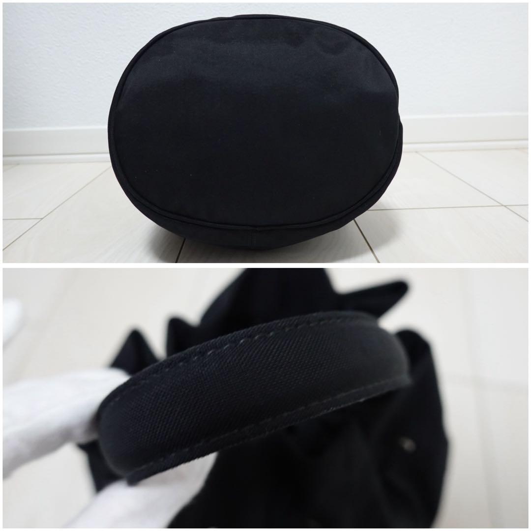 バレンシアガ　ウィール ドローストリングバケット　ハンドバッグ　ナイロン　黒　S