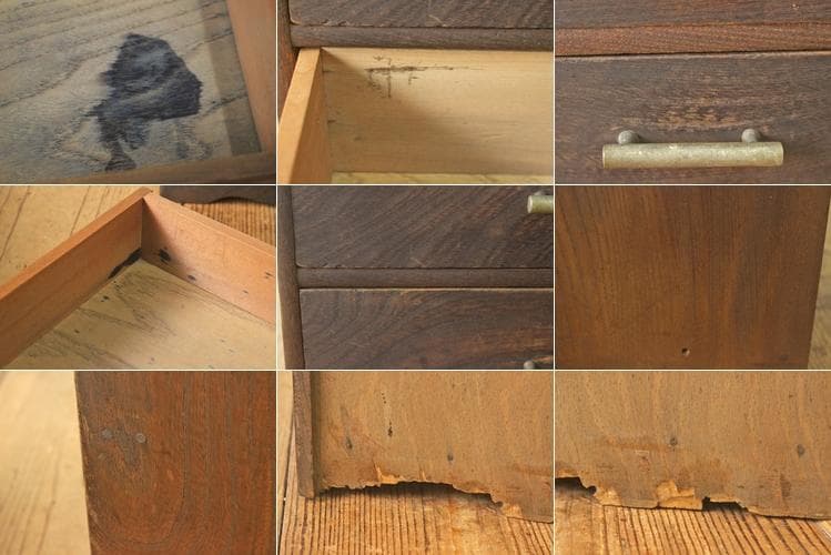 レトロ 卓上小引き出し 抽斗 5杯 収納 小物入れ レターケース B5 木製