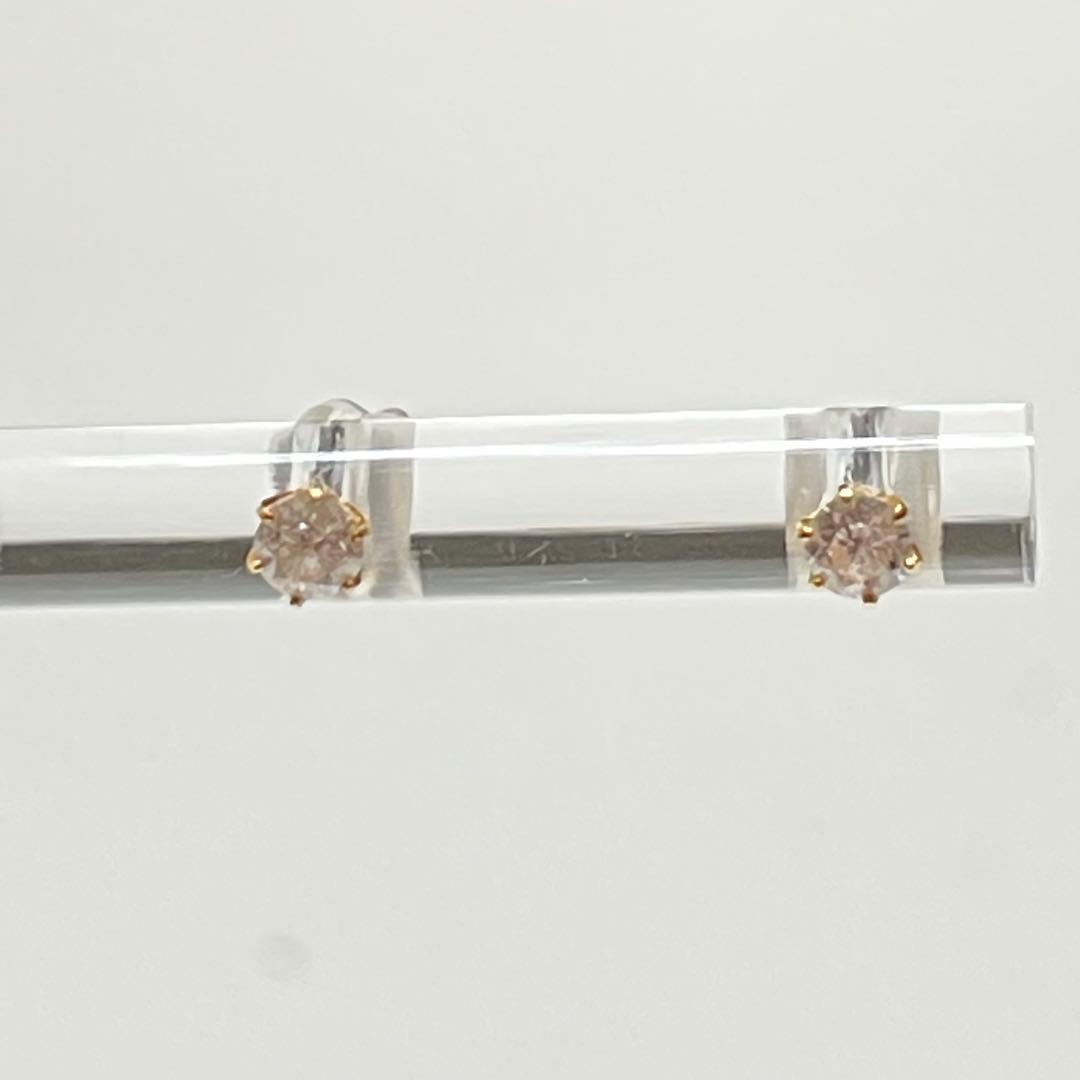 ど*て様 k18 ダイヤモンド0.1ct ラウンドブリリアントカットピアス