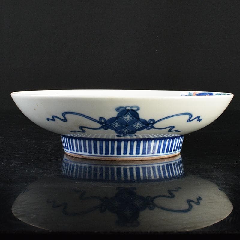 鍋島焼　色鍋島　染錦　柘榴文　高足皿　V　R5828