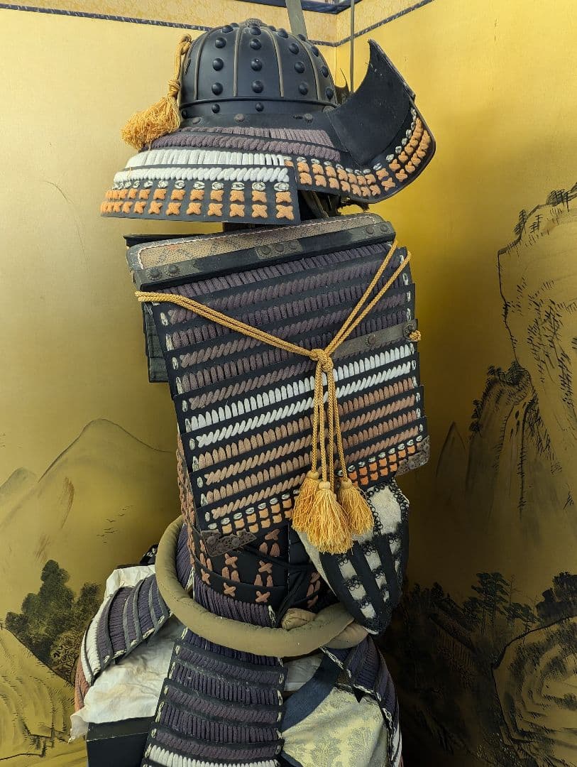 等身大 甲冑 鎧兜 鎧一式 甲冑 鎧櫃 鎧立付 面頰 赤糸大縅鎧 全高170cm