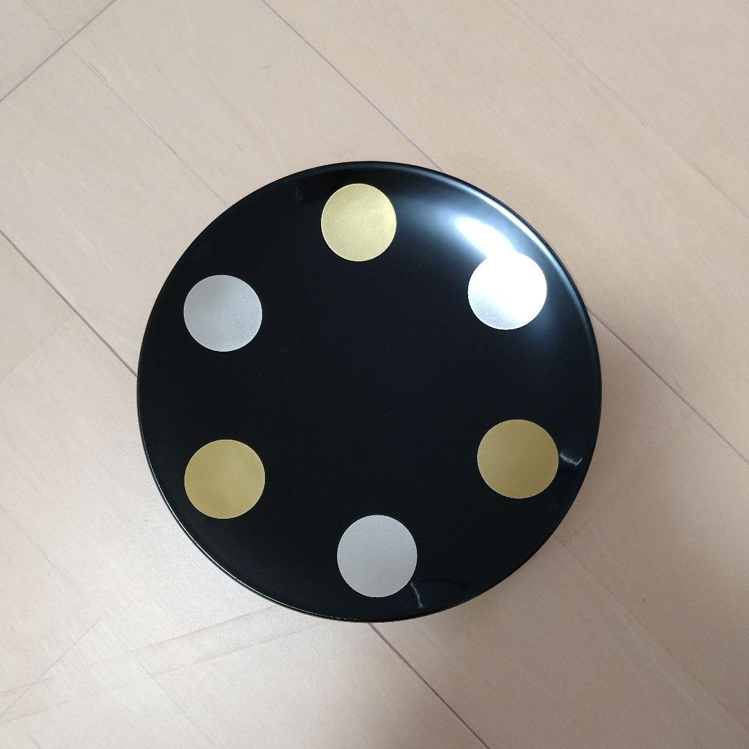 赤黒ドット柄漆器盆2枚セット 山田平安堂