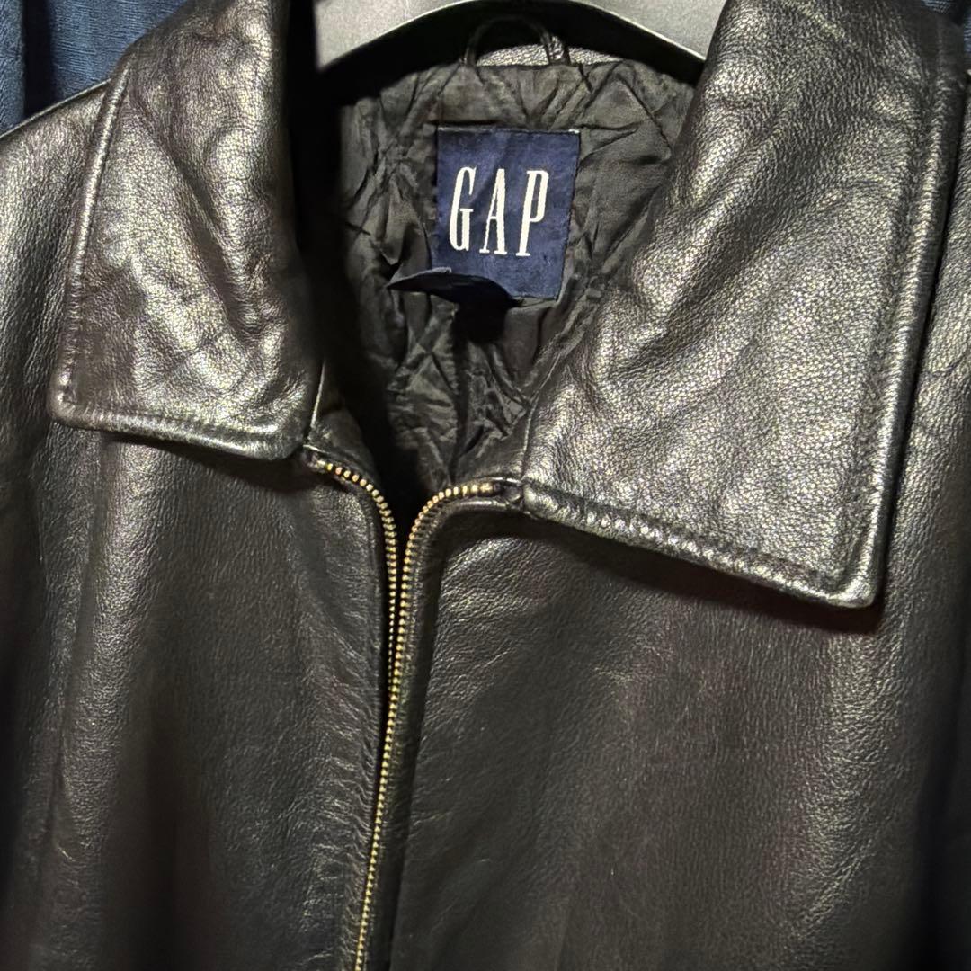 old gap レザージャケット Lサイズ　ブラック