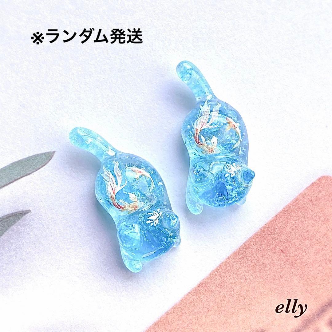 【みゆママ様】1403.琉球ガラス　花火　夏祭り　じゃれ猫　レジン　チャーム