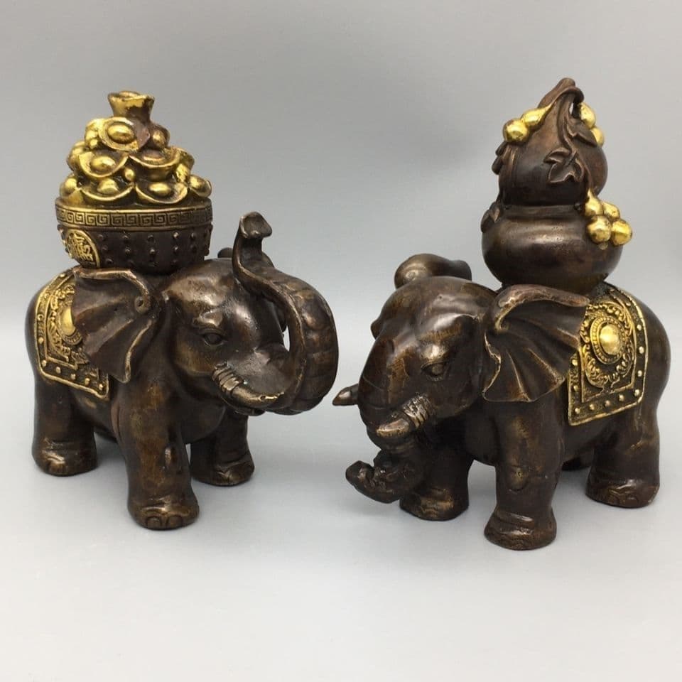 銅製 象 開運 風水 招財 置物 工芸品 装飾品