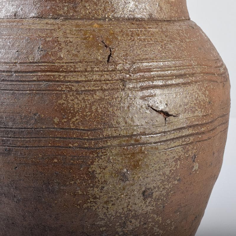 桂又三郎極め　室町初期　古備前　直線文壺水指　龍村光峯　宝雲緞子　MR7914B