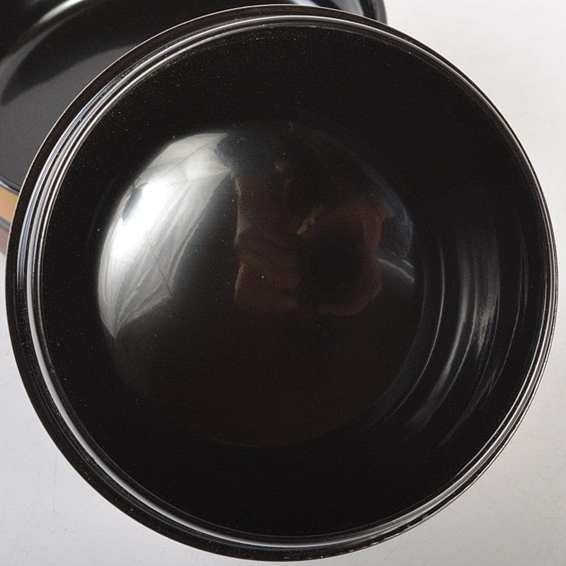 茶道具　山中塗　中村湖彩作　唐物写し　独楽棗　共箱　Ｖ　6294