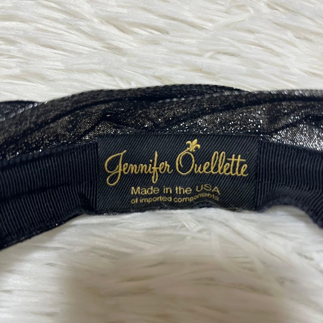 【極美品】Jennifer Ouellette ヘアバンド 黒 ラメ USA製