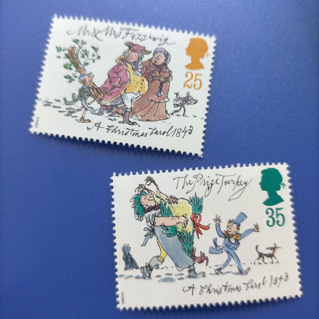 4077　外国切手　イギリス　1993年　クリスマス　可愛いデザイン　5種完