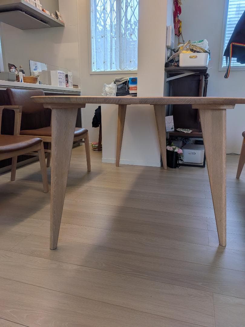 最終大幅値下げ！変形天然木ダイニングテーブル※20日までの出品シギヤマ家具工業