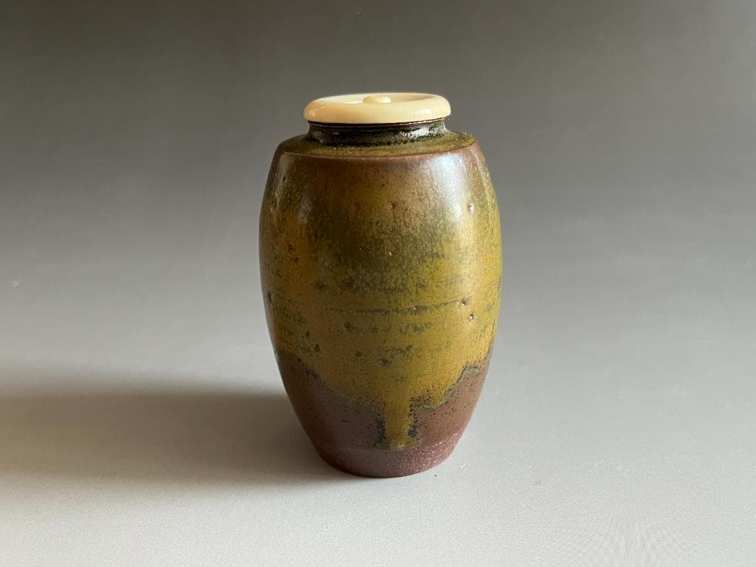 市野信水造　丹波焼　茶入　茶道具