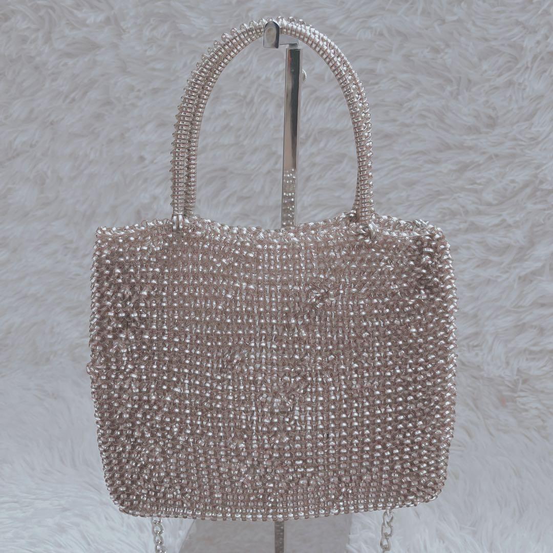 人気色　アンテプリマ　スタンダードスクエアミディアム　チェーン付　ピンクシルバー