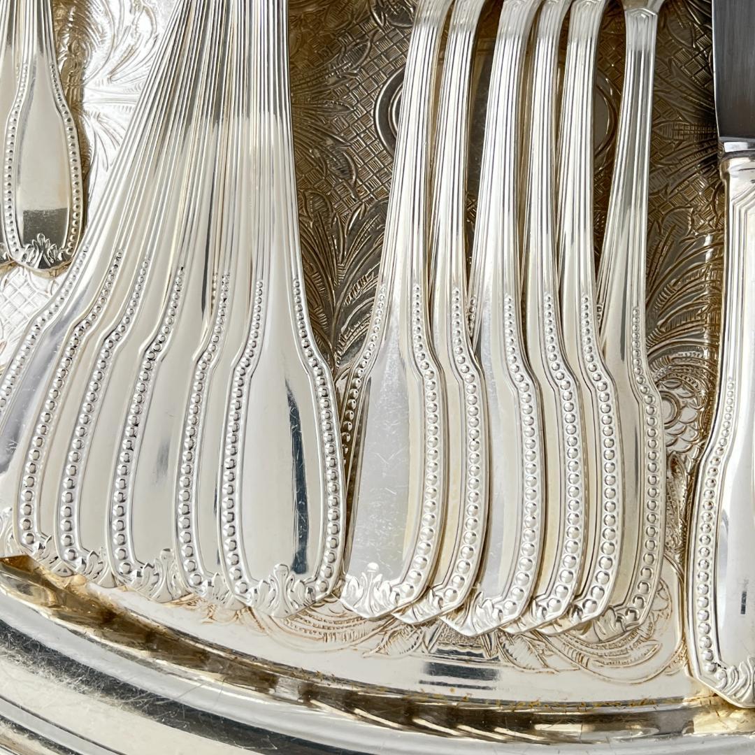 【仏蘭西】 パールとアカンサスのディナーセット 6名用24本【シルバープレート】