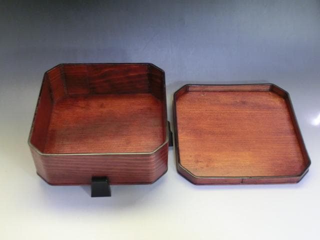 菓子器■漆器 足付き 松甫堂漆？ 御菓子器 菓子鉢 四つ足 蓋物 時代物 骨董■